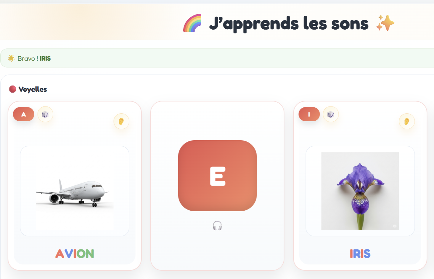 Aperçu du jeu pour apprendre le son des lettres dans La Trousse d’Audrey