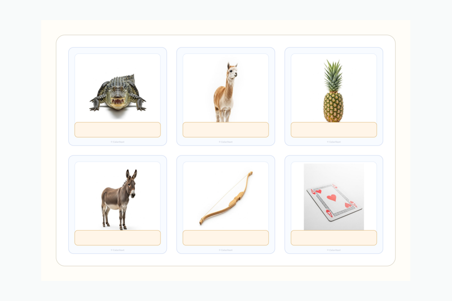 Aperçu du memory niveau 1 à imprimer