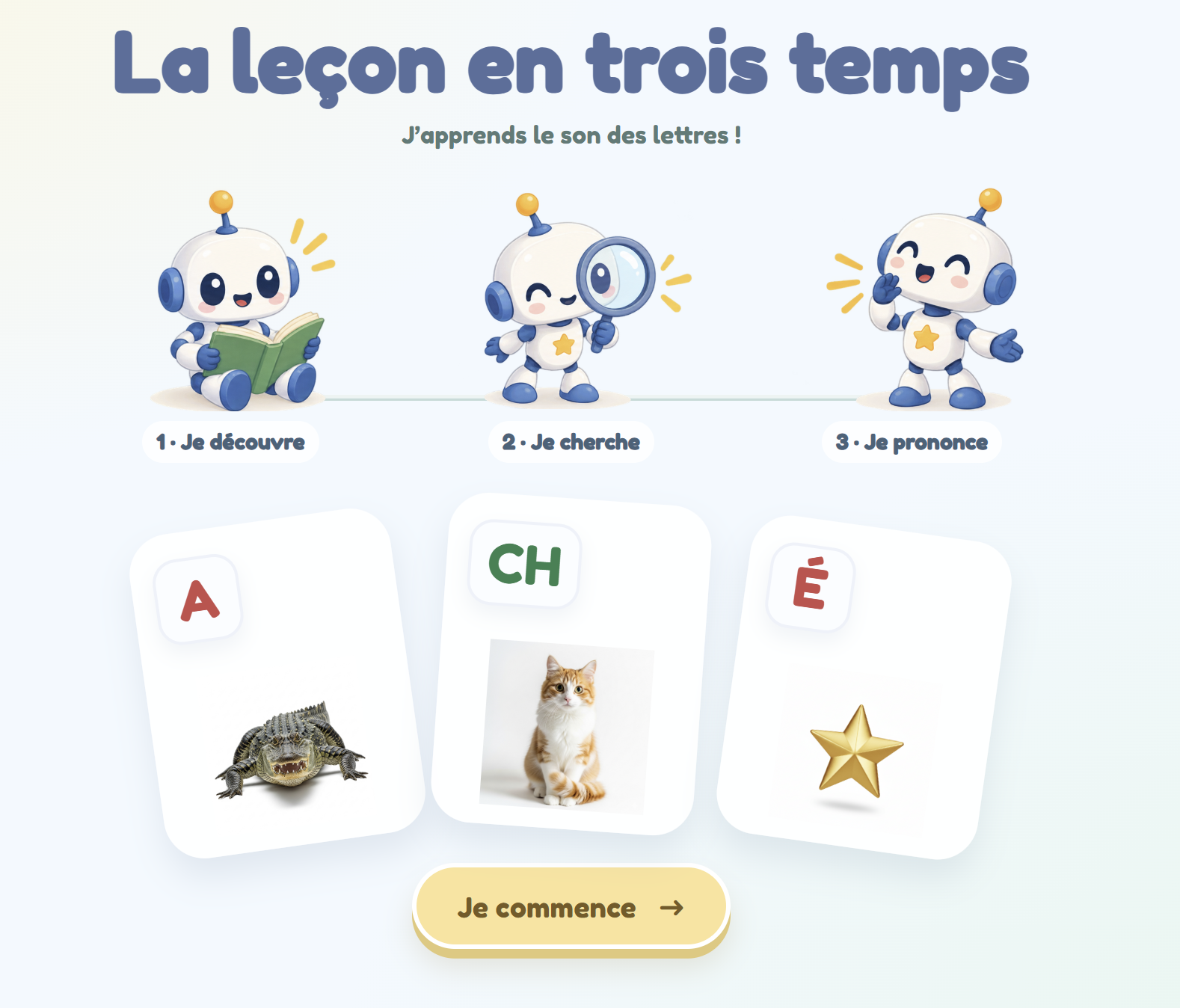 La leçon en trois temps : je découvre, je cherche, je prononce